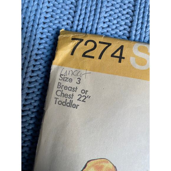 Simplicity 7274 pattern toddler jacket skirt pant suspenders 1970s size 3 - Picture 2 of 5